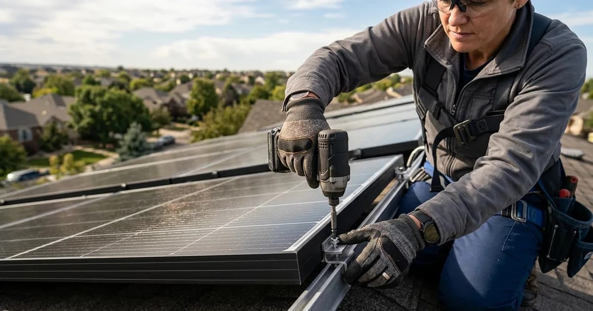 Technician installing solar equipment close up — illustration for: Best Solar Panel Brands in 2026: Expert Rankings