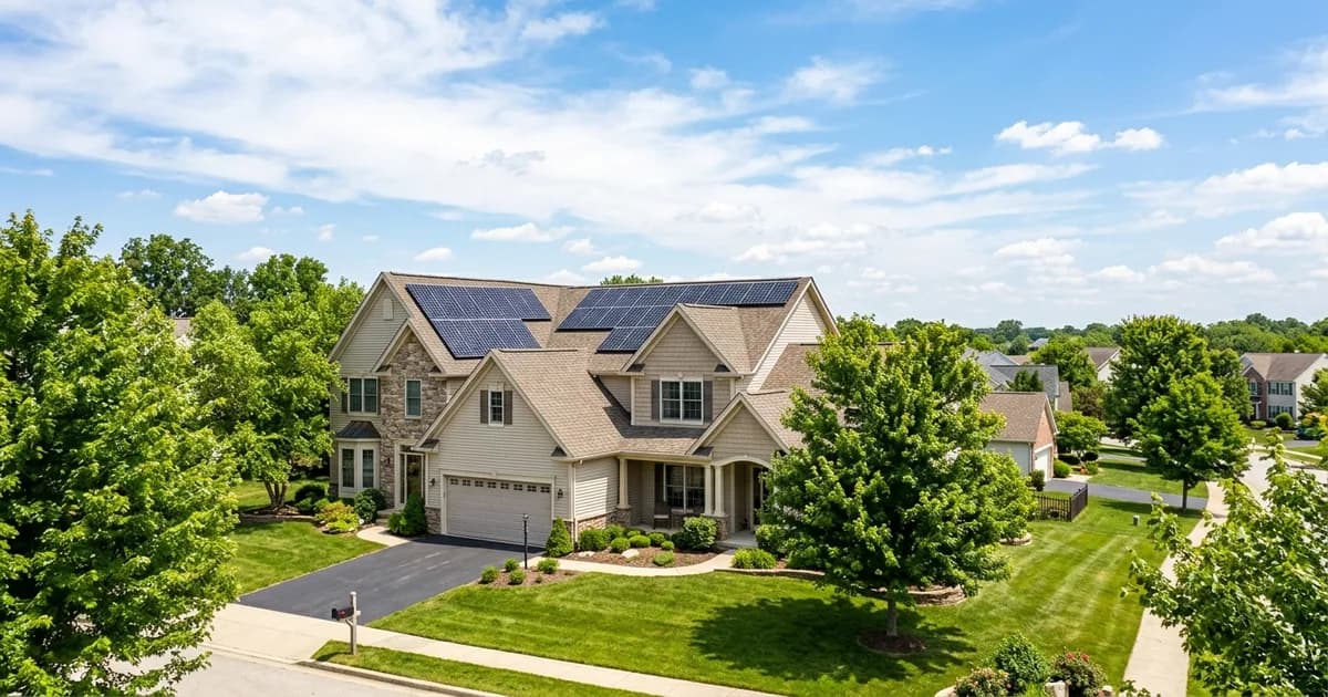 Home with solar panels under a bright open sky — illustration for: Federal Solar Tax Credit (ITC) Guide