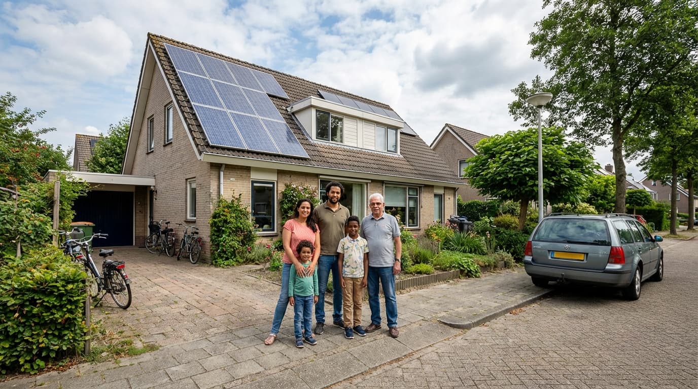 Family with solar-powered home in New Britain, Connecticut Homeowners enjoying lower energy bills with solar panels in New Britain, Connecticut - Best Solar Companies
