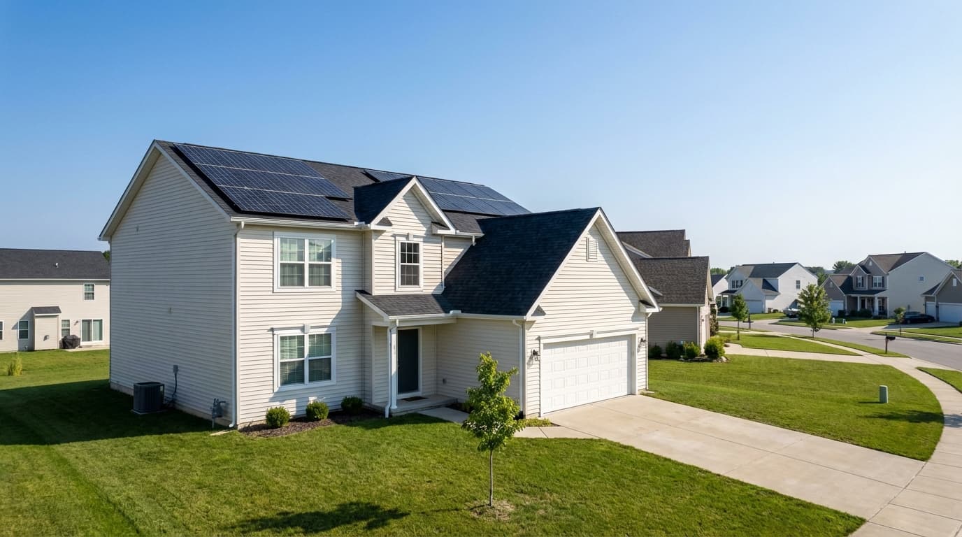 Residential home with solar panels Residential house with modern solar energy system - Solar Companies to Avoid: Red Flags to Watch