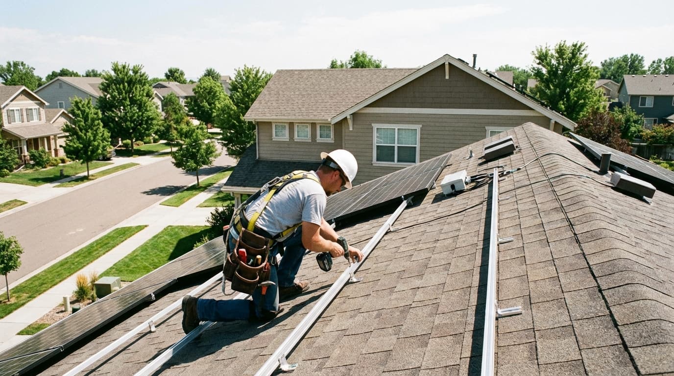 Professional solar panel installation in Clovis, New Mexico Licensed installers setting up residential solar system in Clovis, New Mexico - Battery Storage